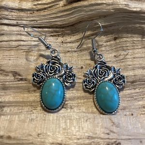 Turquoise and Silver Color New Dangle Earrings New for The Season